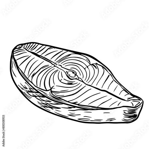 Salmon steak icon
