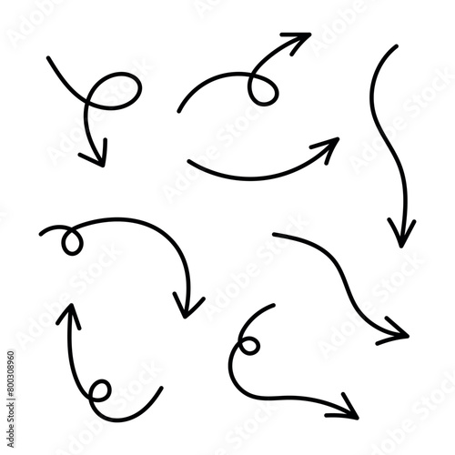 Arrows Curly Doodle Lines Style