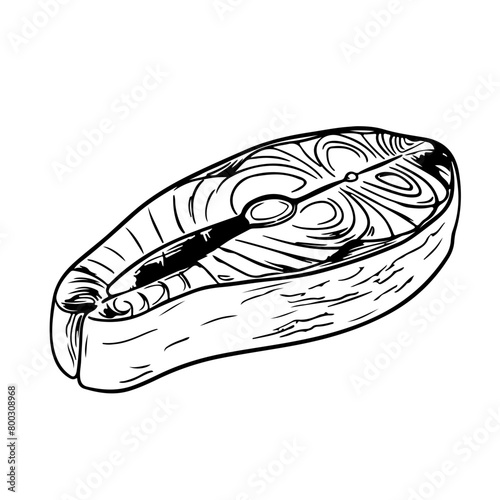 Salmon steak icon