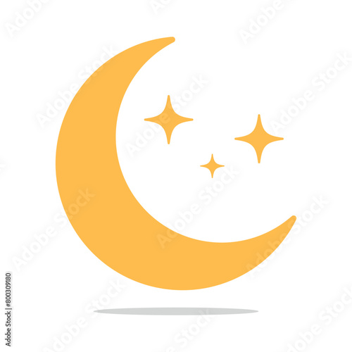 Crescent Moon Flat Style