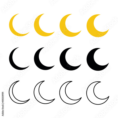 Crescent Moon Thin To Thick Set