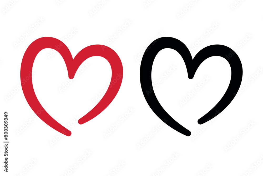 Heart Doodles Red And Black Heart Doodles Red And Black