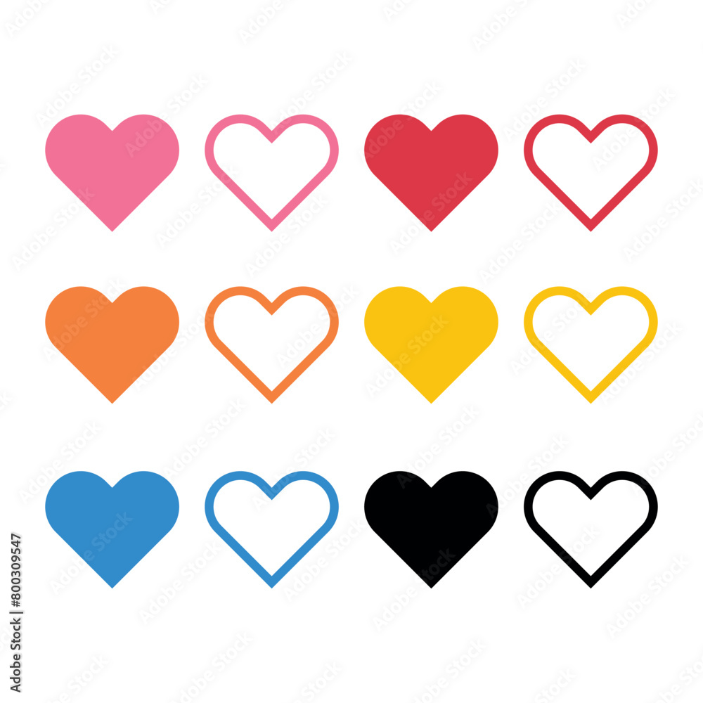 Hearts Multiple Colours Set 2 Hearts Multiple Colours Set 2