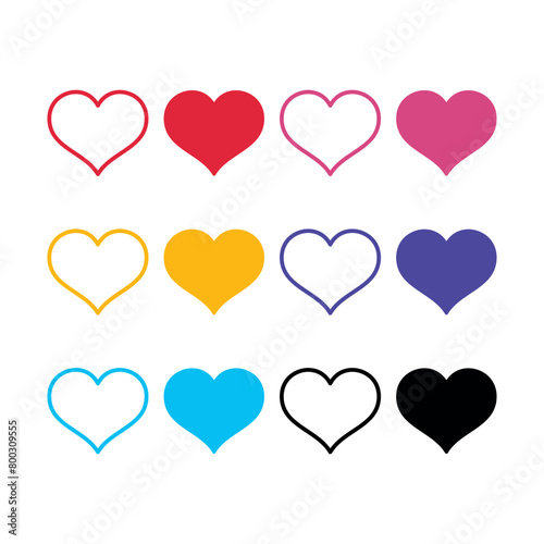 Hearts Multiple Colours Set