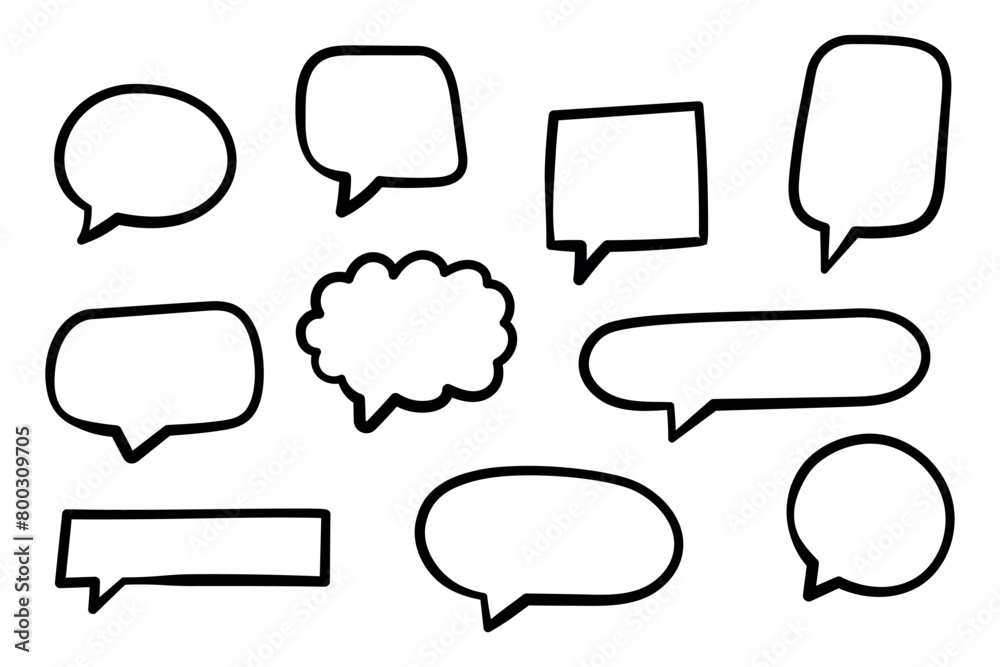 Message Bubbles Hand Drawn Doodle Style Message Bubbles Hand Drawn Doodle Style