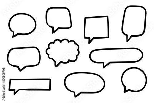 Message Bubbles Hand Drawn Doodle Style