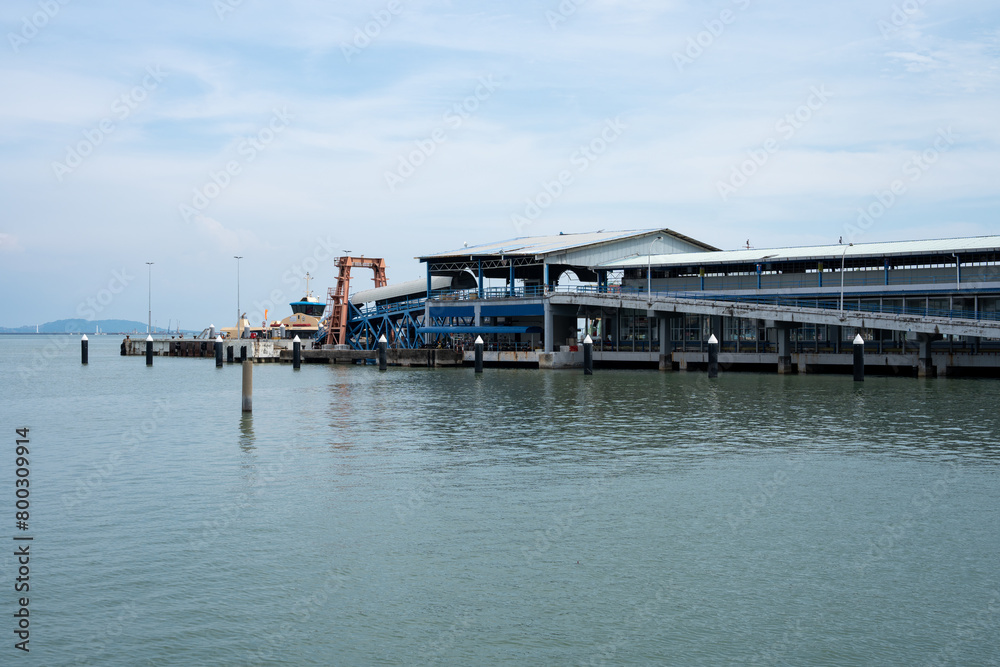 The Ferry Station of George Town on Penang Island in Malaysia Asia
