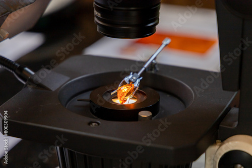 Quality check gemstones , jeweler checking quality gems