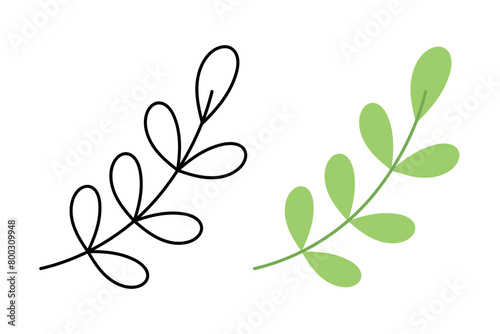 Plant Outline And Flat