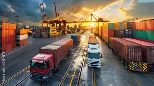 Bustling Container Depot:International Shipping Logistics at Work