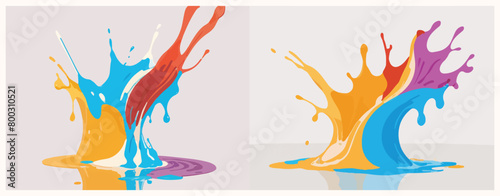 Splashes of Vector Color Paints Collection - Vibrant Spills Embracing the Beauty of Joy.