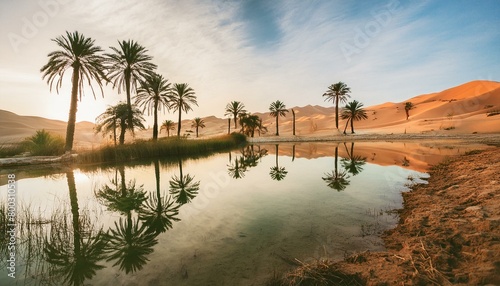 Phantom Springs: Mirage Art of Palm Trees and Water in the Desert
