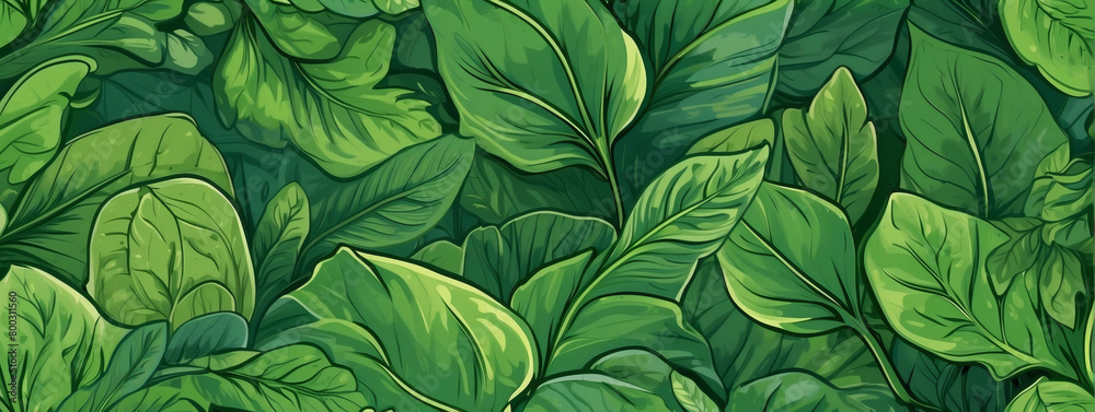 Leafy green background illustration for sustainable and eco-friendly designs.