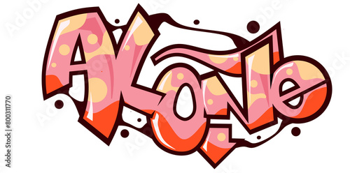 Alone word graffiti text font sticker