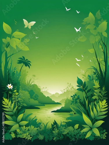 Nature-inspired green backdrop illustration for environmental themes.