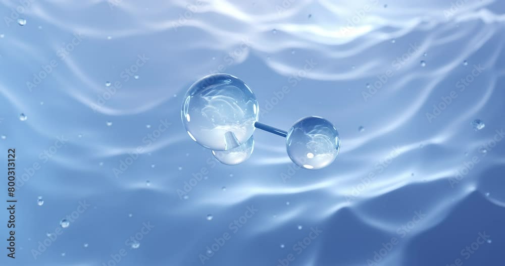 Heavy water rotating molecular structure, 3d model of molecule, deuterium oxide, looped video Heavy water rotating molecular structure, 3d model of molecule, deuterium oxide, looped video