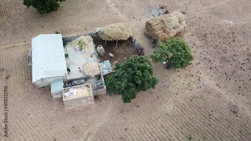 Nothern Ghana, Family Cmpound Aerial vertical view photo