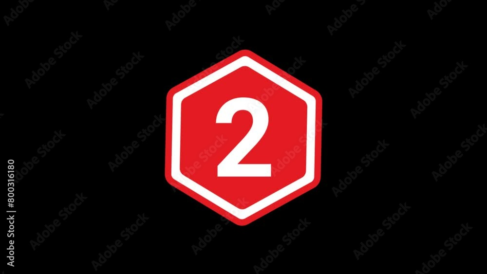 2 Number in hexagon shape Animation with transparent background 2 Number in hexagon shape Animation with transparent background