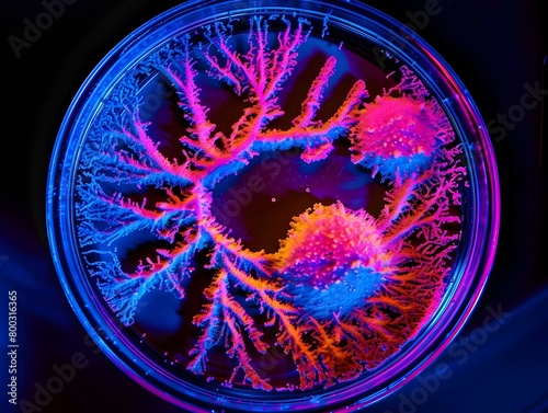 Bacillus Subtilis Bacteria Colony Formation in Thermal Imaging Analysis photo