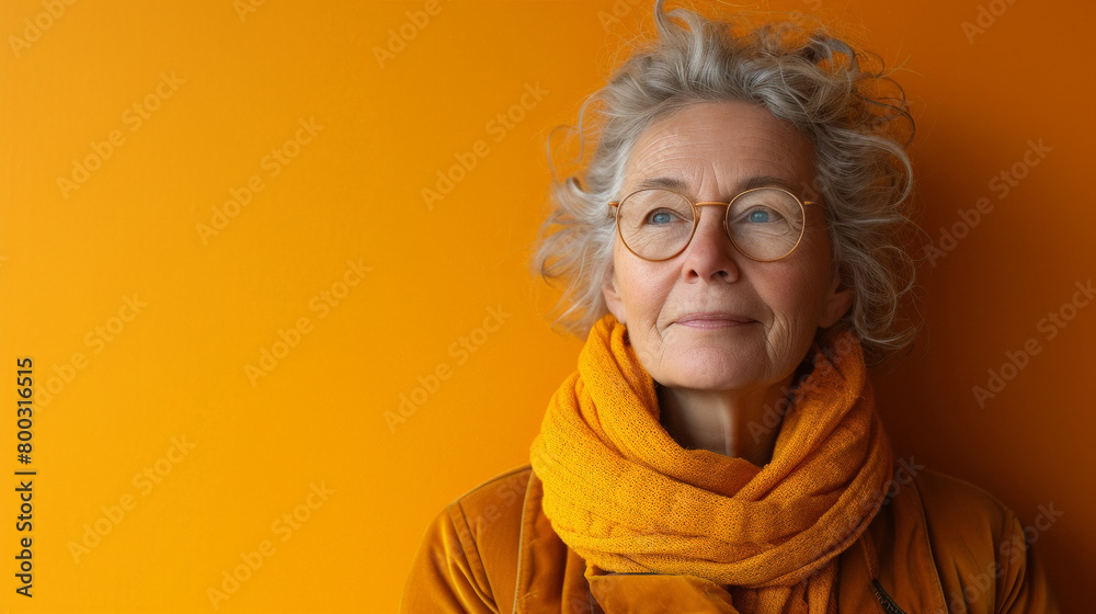 Artistic rendering of a middle-aged woman in a minimalist style Artistic rendering of a middle-aged woman in a minimalist style