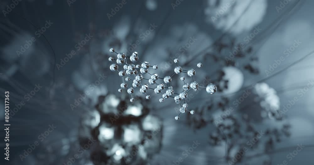 Clofazimine rotating 3d molecule, molecular structure of miscellaneous, seamless video