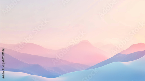 Pastel Peaks  A Tranquil Dawn