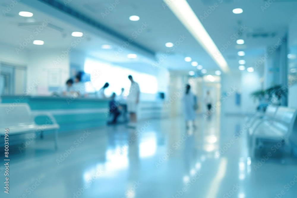 Blurred hospital background with people for medical design.