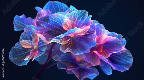 Galactic Radiance: Wildflower mophead hydrangea emits a breathtaking glow akin to cosmic radiance.