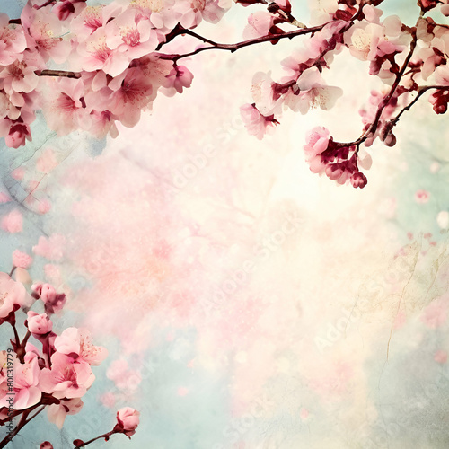 vintage blossom backgroundBlossoming apricot tree branches with copy space web banner. spring time concept. Blossoming apricot tree branches with web banner. spring time concept.generate ai