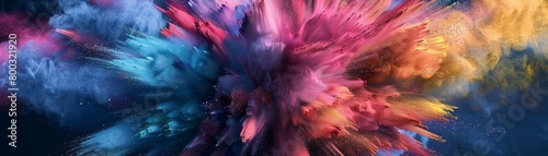 3D dynamic explosion of colored powder. photo