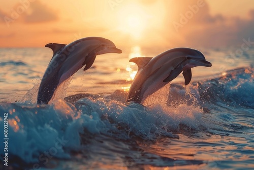 Swimming with dolphin,Beautiful bottlenose dolphins jumping out of sea with clear blue water on sunny day,Dolphin in the underwater world. Underwater dolphin. Dolphin underwater. Dolphin undersea photo