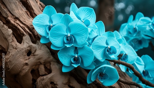 Orquídeas da cor ciano photo