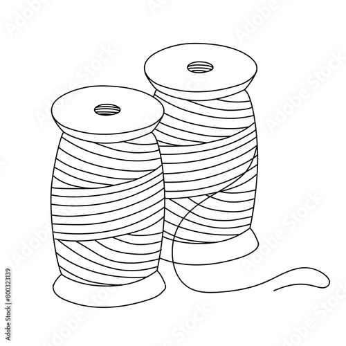 Set of sewing threads for needlework, threads on a spool for a seamstress