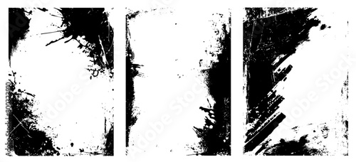 Set of 3 dust overlay distress brush stroke texture effects. Place over any image to create a distressed effect