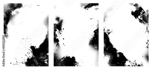 Set of 3 dust overlay distress halftone texture effects. Place over any image to create a distressed effect