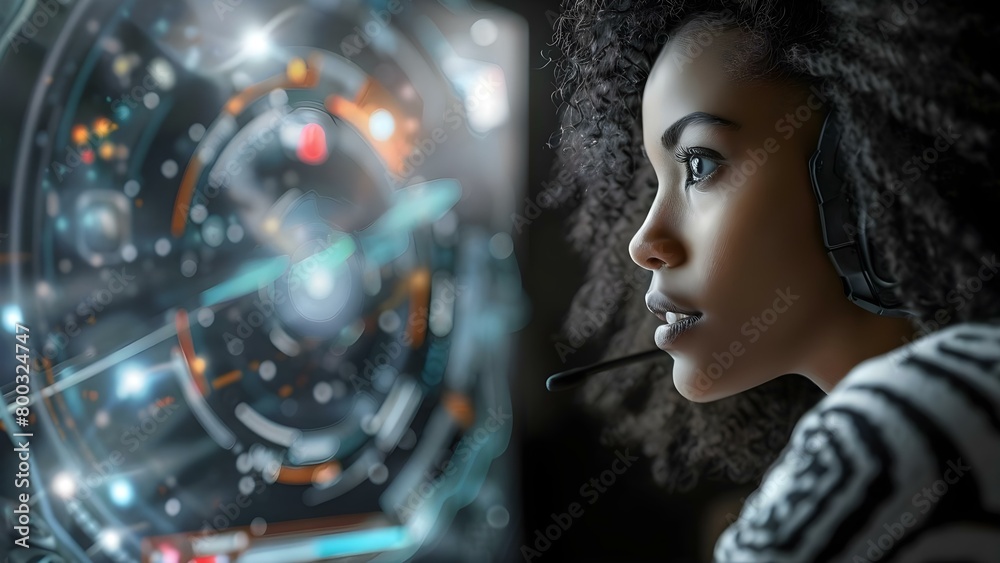 Black woman streaming online while playing space shooter game at home. Concept Online Gaming, Streaming, Space Shooter, African American Women, Home Setup