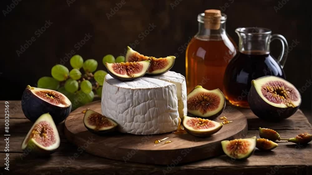 Delicious Camembert cheese with honey and figs Delicious Camembert cheese with honey and figs