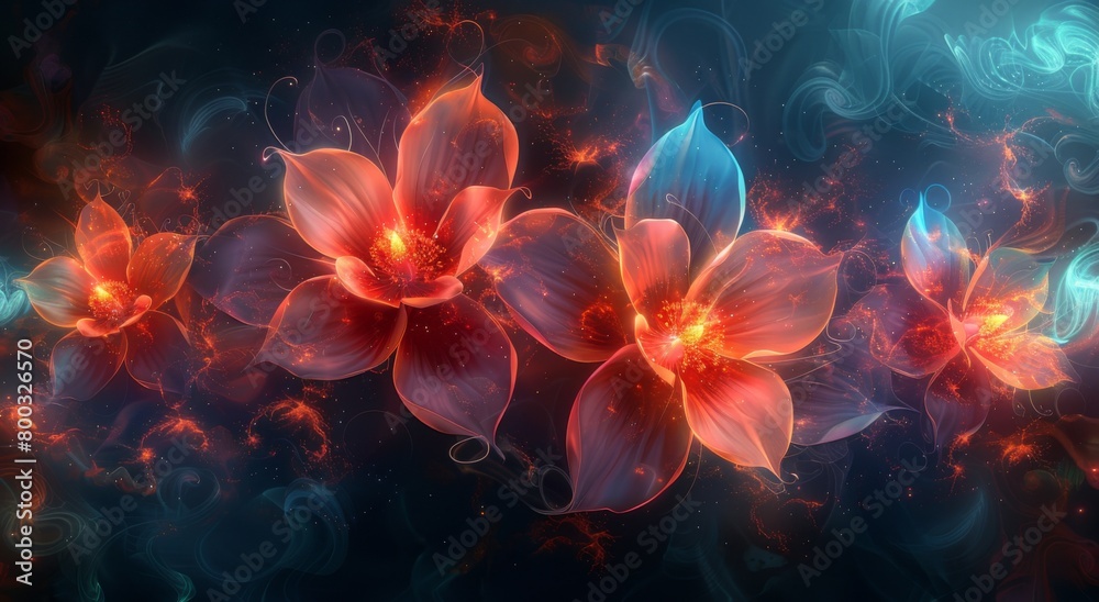 3 d rendering of colorful fractal flowers background 3 d rendering of colorful fractal flowers background
