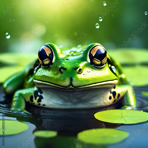 frog in the water photo