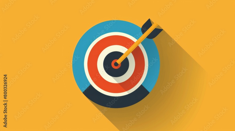 Target icon in flat style on color background generative ai Target icon in flat style on color background generative ai