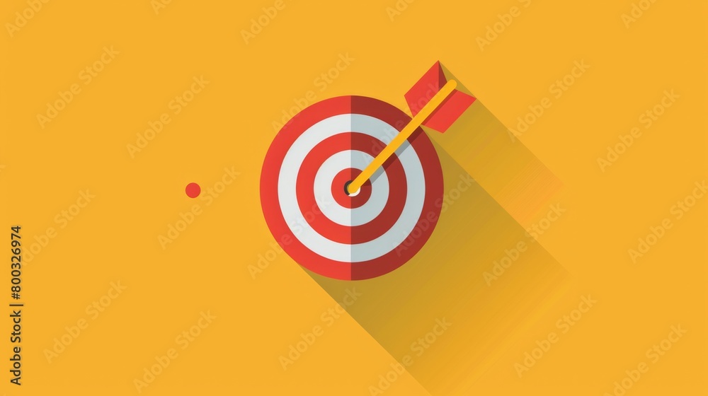 Target icon in flat style on color background generative ai Target icon in flat style on color background generative ai