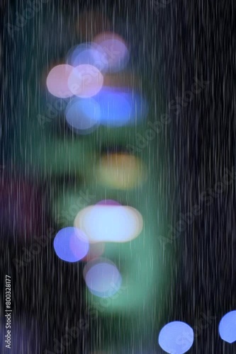 Rain drops and lights. wet glass window. rain background. rain season. relax