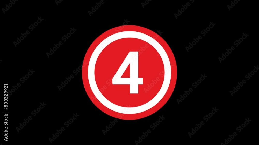 4 Number in circle popup Animation with transparent background 4 Number in circle popup Animation with transparent background