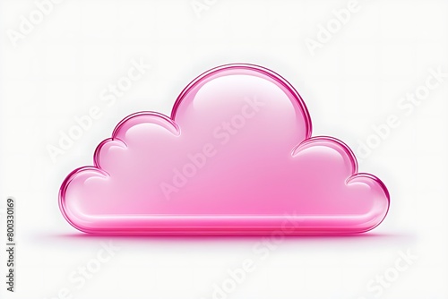 Abstract pink transparent cloud isolated on white background. Cartoon illustration, gradient