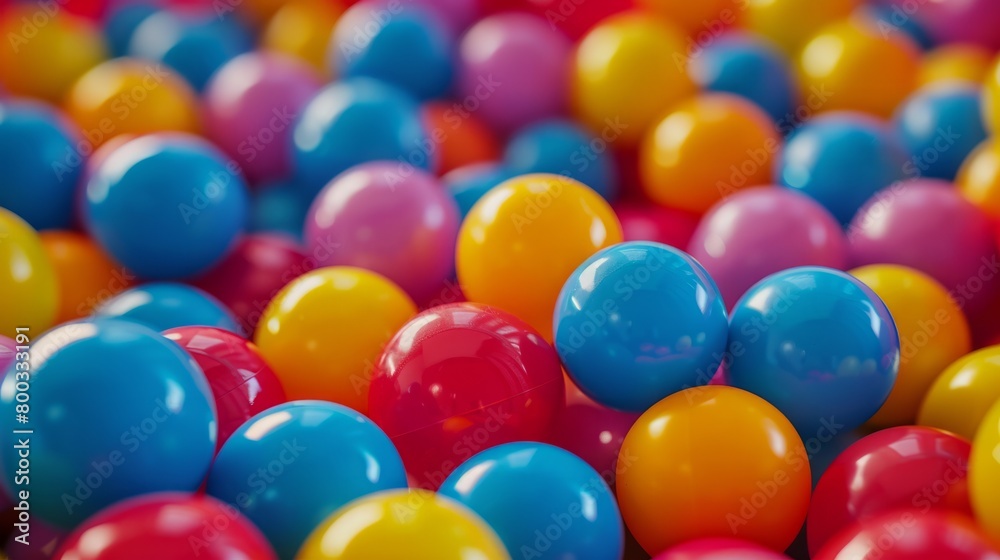 A fun ball pool with multicolored plastic spheres. generative ai A fun ball pool with multicolored plastic spheres. generative ai
