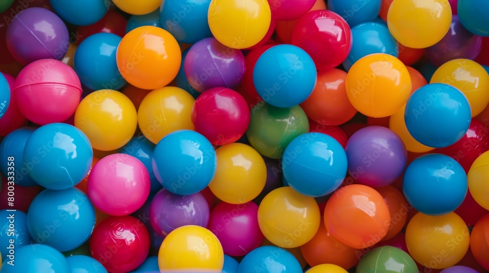 A fun ball pool with multicolored plastic spheres. generative ai A fun ball pool with multicolored plastic spheres. generative ai