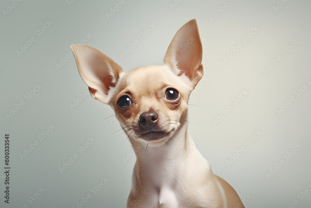 Charming small dog in a minimalist aesthetic setting, isolated on a neutral background. Ideal for veterinary discount promotions Generative AI,