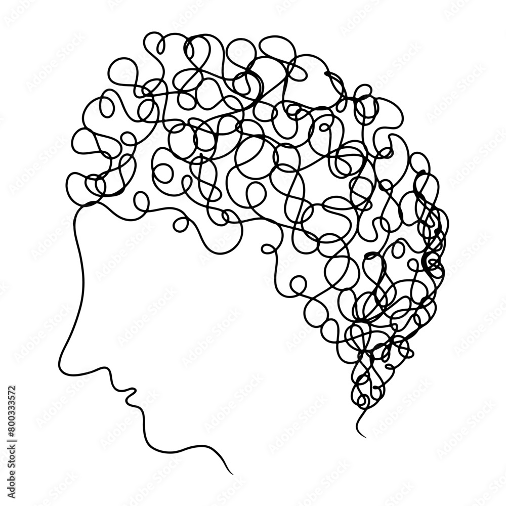 Continuous one line drawing of Afro woman head. Doodle vector illustration Continuous one line drawing of Afro woman head. Doodle vector illustration