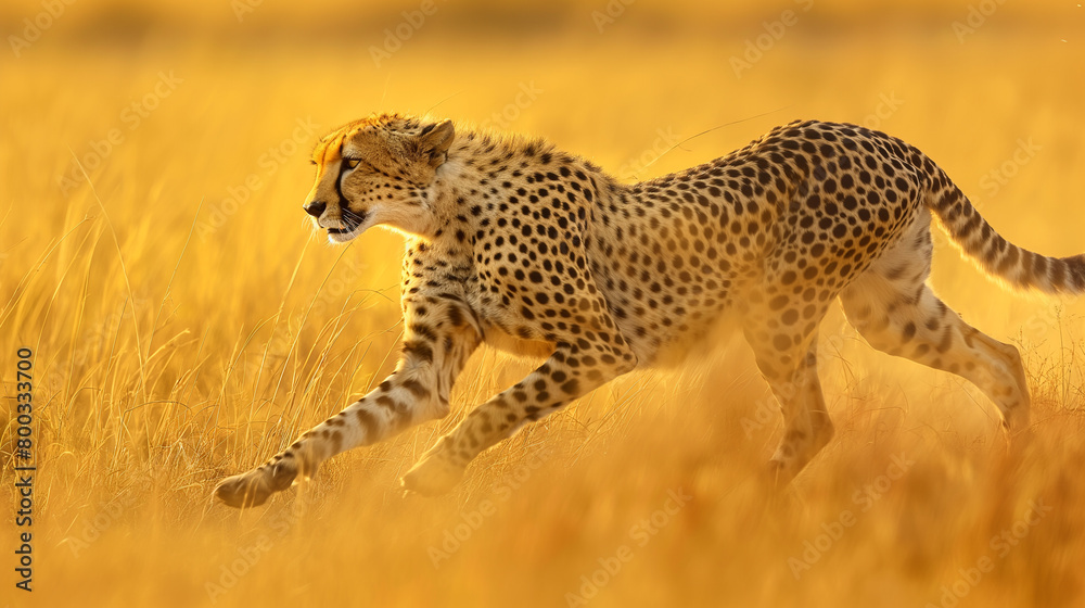 A cheetah in full sprint across a golden savannah, perfectly blending speed and grace in
A cheetah in full sprint across a golden savannah, perfectly blending speed and grace in