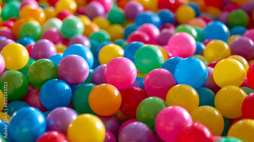 A fun ball pool with multicolored plastic spheres. generative ai A fun ball pool with multicolored plastic spheres. generative ai